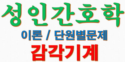 성인간호학 각론 유방 생식기 감각계